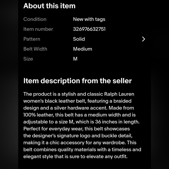 Ralph Lauren Black Braided Leather Belt with Silver Buckle Accents - Picture 3 of 6